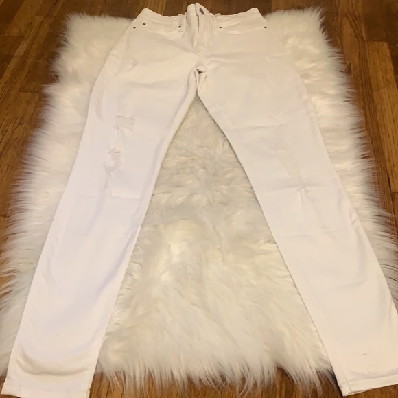 Gap White Distressed Mid Rise Skinny Jean Legging - Picture 3 of 7